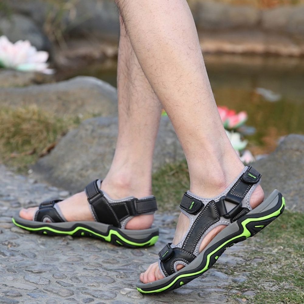 Sandalen Heren Met Kleurblok En Klittenband