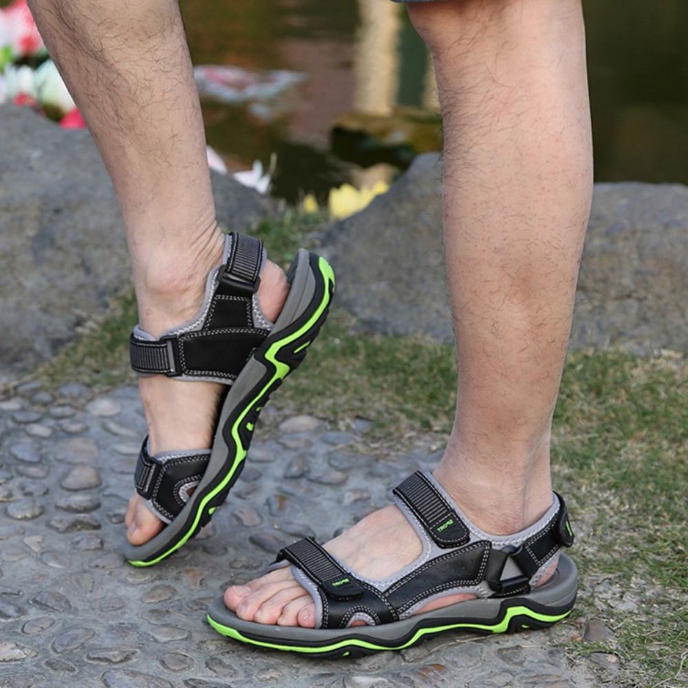 Sandalen Heren Met Kleurblok En Klittenband