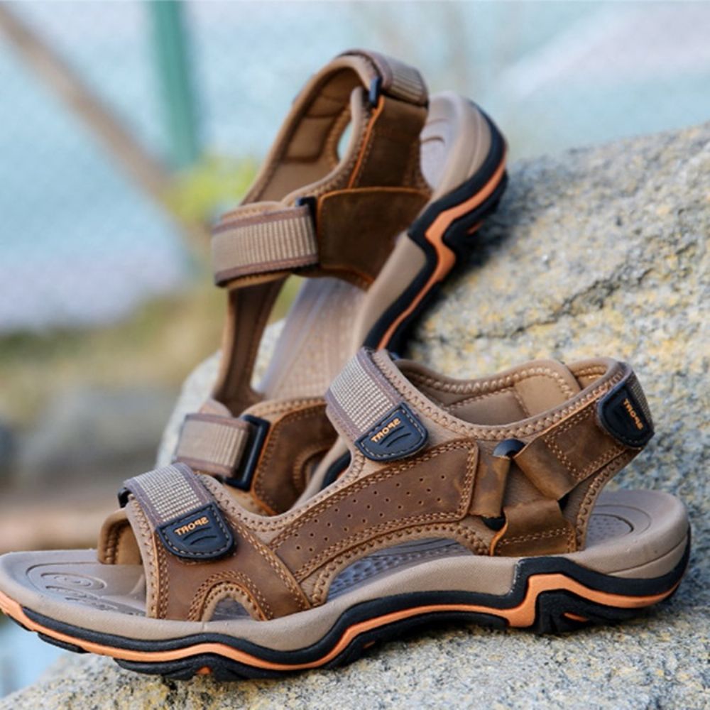 Sandalen Heren Met Kleurblok En Klittenband