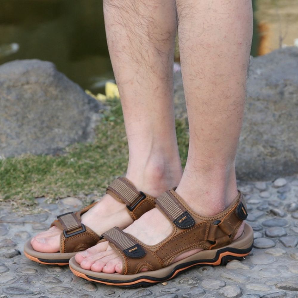 Sandalen Heren Met Kleurblok En Klittenband