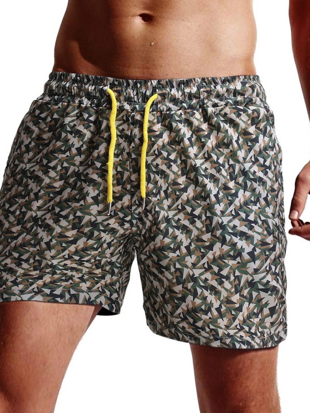 Rechte Strandshort Met Camouflageprint Heren