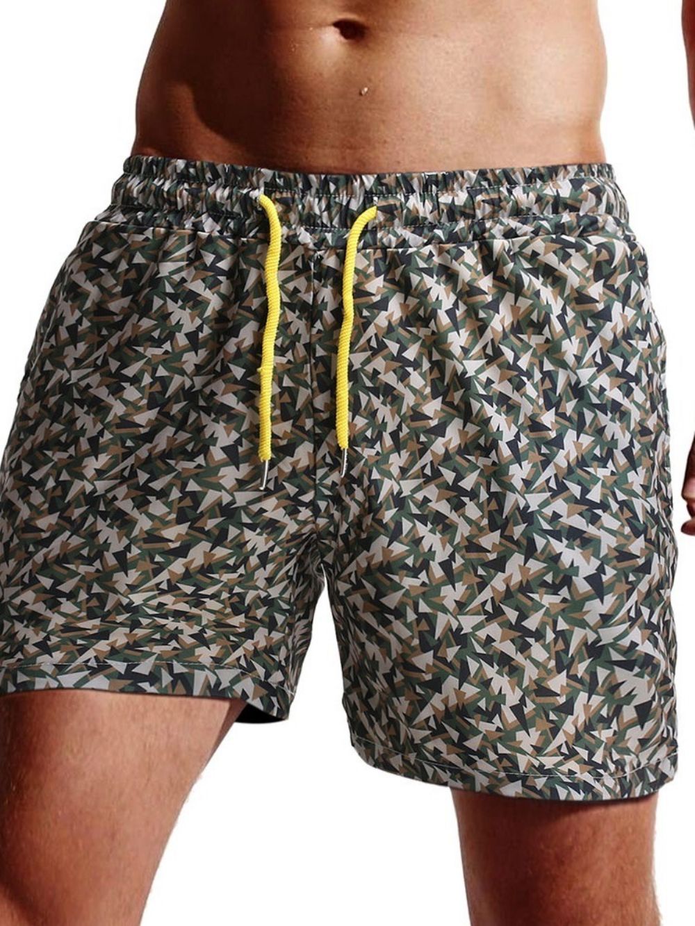 Rechte Strandshort Met Camouflageprint Heren