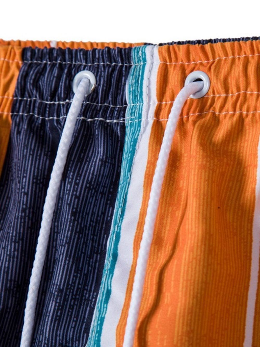 Rechte Strandshort Met Halfhoge Taille Met Veters En Kleurblokken