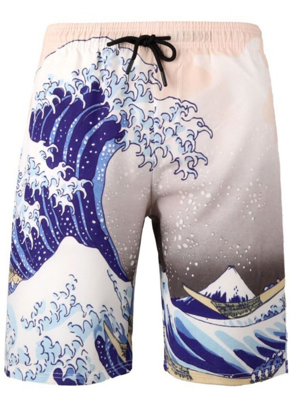 Strandshort Heren Met Rechte Print En Halfhoge Taille