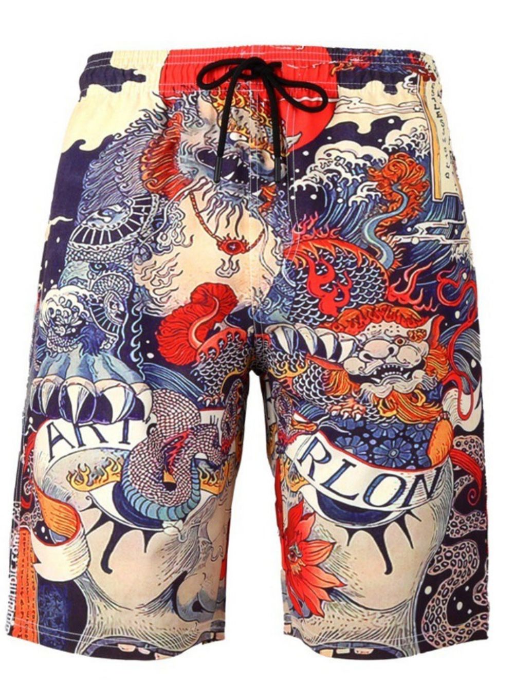 Strandshort Heren Met Rechte Print En Halfhoge Taille