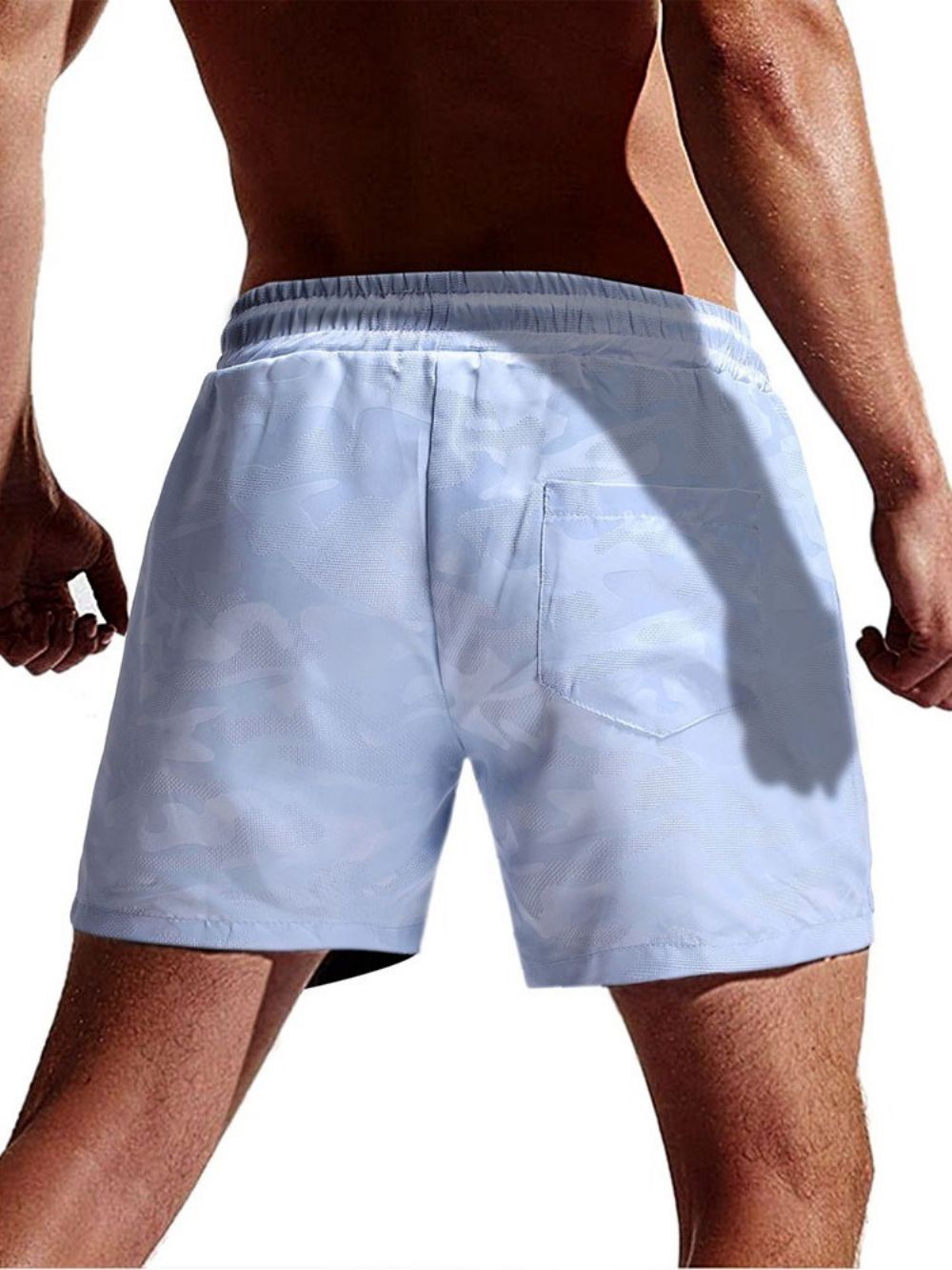 Witte Strandshort Heren Met Rechte Veters