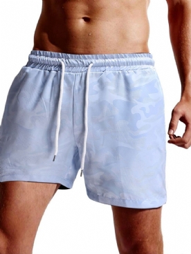 Witte Strandshort Heren Met Rechte Veters