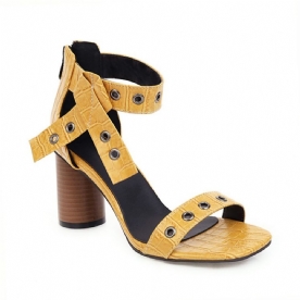 Casual Sandalen Met Vierkante Teen En Ritssluiting