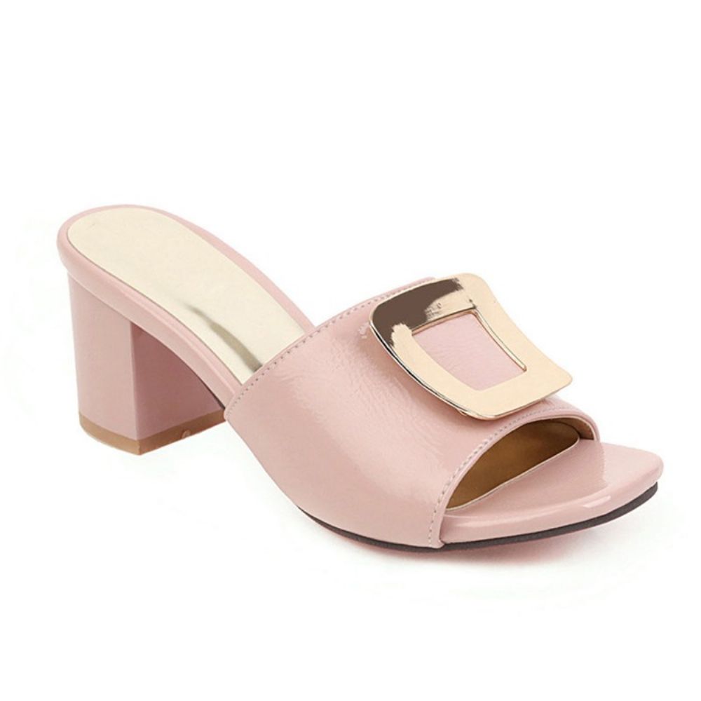 Chunky Heel Flip Flop Slip-On Zomerpantoffels