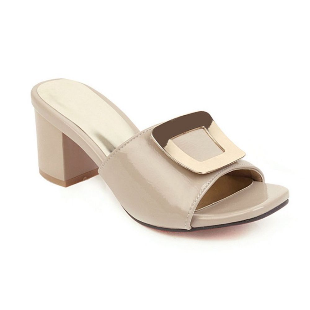 Chunky Heel Flip Flop Slip-On Zomerpantoffels