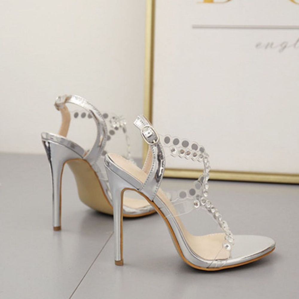 Gesp Open Teen Naaldhak Strass Sandalen