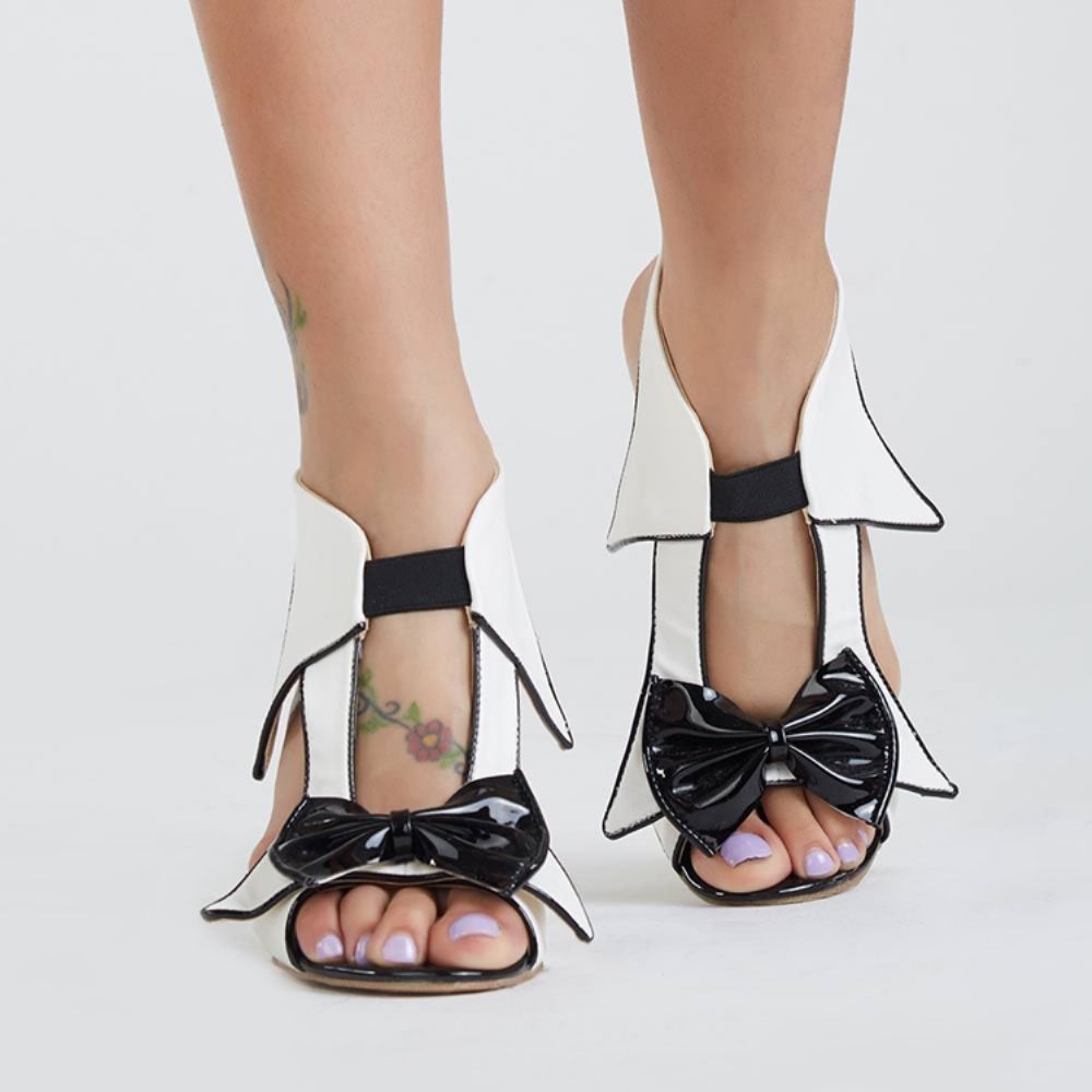 Klassieke Stiletto Sandalen Met Vlinderstrik