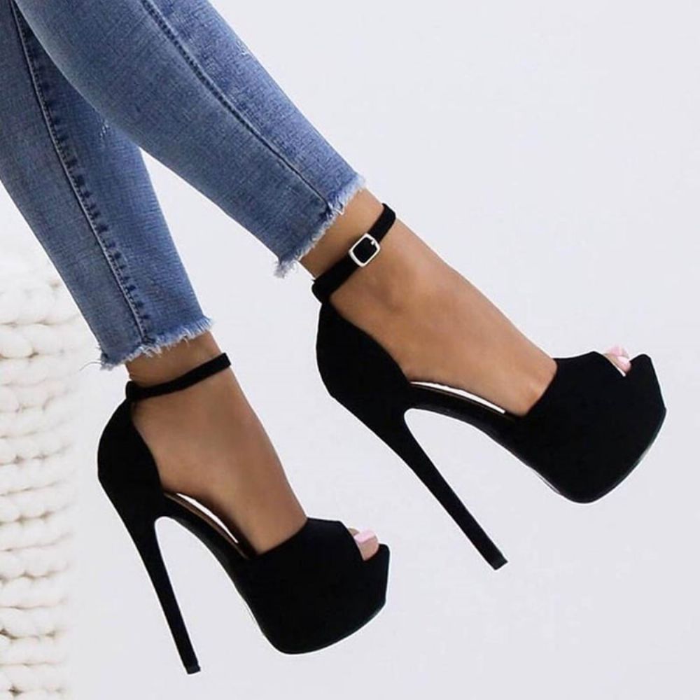 Plateau Peep Toe Stiletto Heel Sandalen Dames