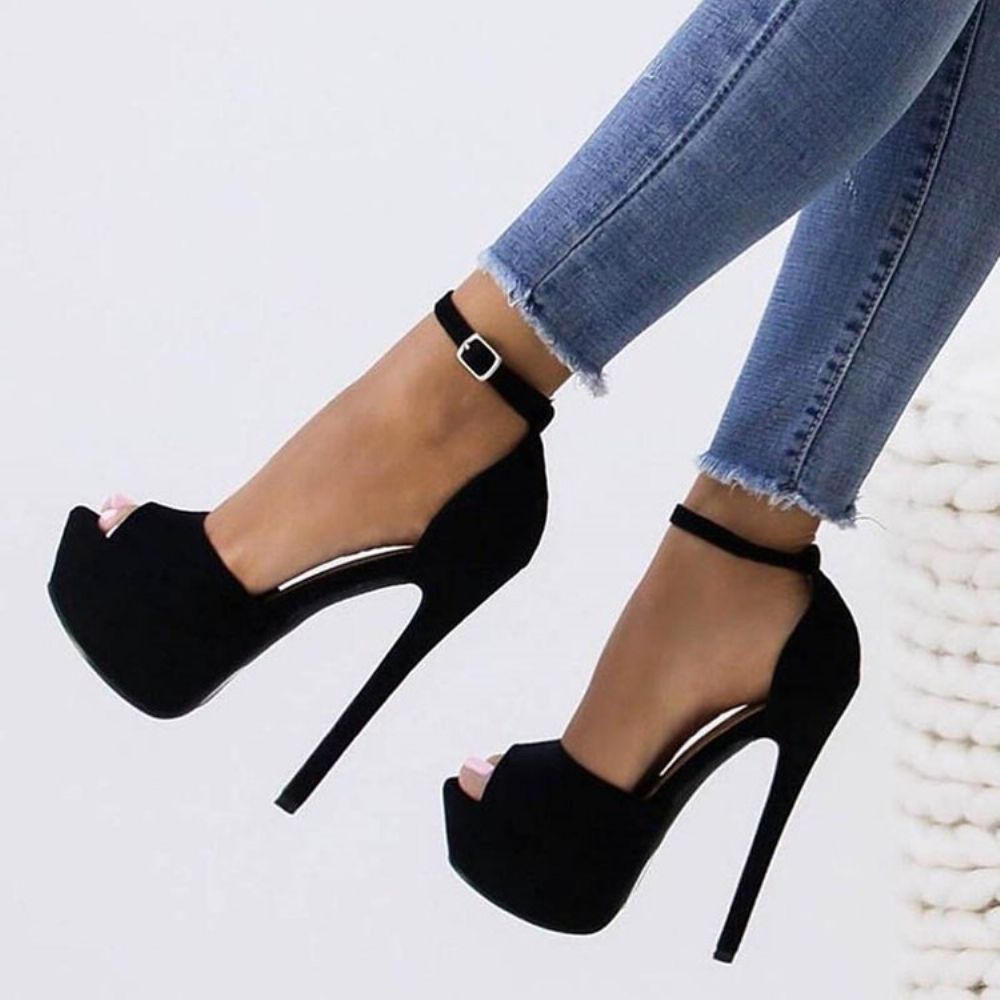 Plateau Peep Toe Stiletto Heel Sandalen Dames