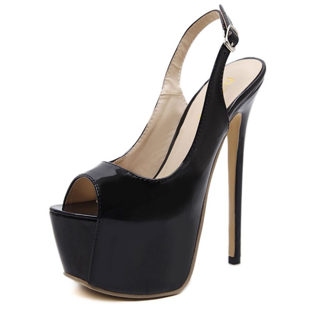 Pu Peep Toe Stiletto Heel Slingback Strap Damessandalen