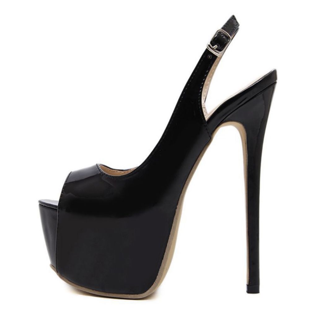 Pu Peep Toe Stiletto Heel Slingback Strap Damessandalen